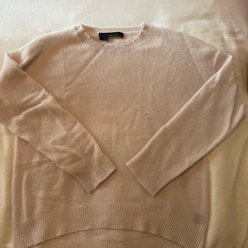 360 Cashmere Light Pink 100% Cashmere Sweater - S